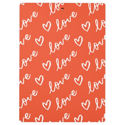 Schattige Monogram Rood Lettering Liefde & Hart Do Klembord (Achterkant)