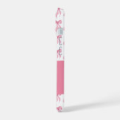 Schattige Monogram Roze Bow Coquette iPhone 15 Case (Linkerkant)