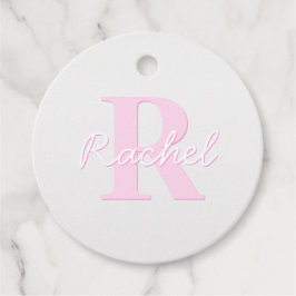 Schattige  monogram | Roze Ombre & Grijs Bedankjes Labels