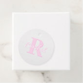 Schattige  monogram | Roze Ombre & Grijs Bedankjes Labels (In situ)