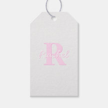 Schattige  monogram | Roze Ombre & Grijs