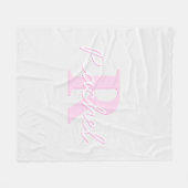 Schattige  monogram | Roze Ombre & Grijs Fleece Deken (Voorkant (Horizontaal))