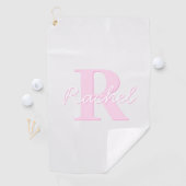 Schattige  monogram | Roze Ombre & Grijs Golfhanddoek (Insitu)