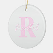 Schattige  monogram | Roze Ombre & Grijs Keramisch Ornament (Links)