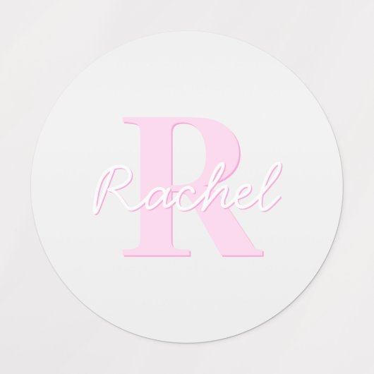 Schattige monogram | Roze Ombre & Grijs Labels (Design 2)