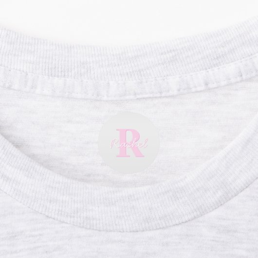 Schattige  monogram | Roze Ombre & Grijs Labels (Aangebracht)