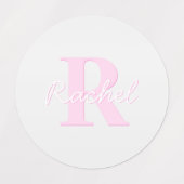 Schattige monogram | Roze Ombre & Grijs Labels (Design 1)