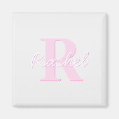 Schattige  monogram | Roze Ombre & Grijs Magneet (Voorkant)