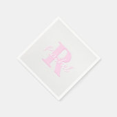 Schattige  monogram | Roze Ombre & Grijs Servet (Hoek)