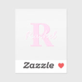Schattige  monogram | Roze Ombre & Grijs Sticker (Vel)