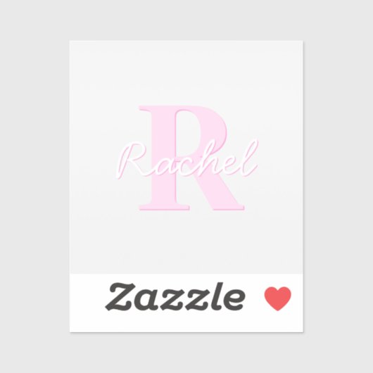 Schattige monogram | Roze Ombre & Grijs Sticker (Vel)