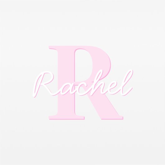 Schattige  monogram | Roze Ombre & Grijs Sticker (Voorkant)
