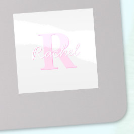 Schattige  monogram | Roze Ombre & Grijs Sticker