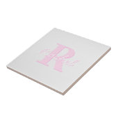 Schattige  monogram | Roze Ombre & Grijs Tegeltje (Zijkant)