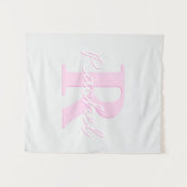 Schattige  monogram | Roze Ombre & Grijs Wandkleed (Voorkant (horizontaal))