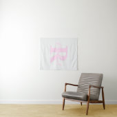 Schattige  monogram | Roze Ombre & Grijs Wandkleed (In Situ (horizontaal))