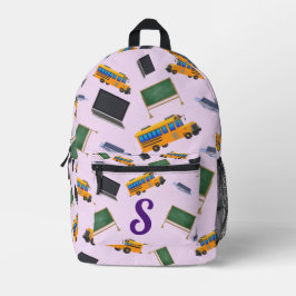 Schattige monogram school thema bedrukte rugzak