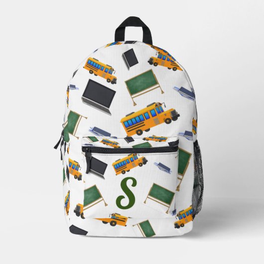 Schattige monogram school thema bedrukte rugzak (Voorkant)