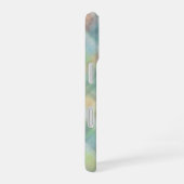 Schattige monogram script plaid blauwgroen geel gr iPhone 16 hoesje (Rechterkant)