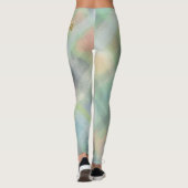 Schattige monogram script plaid blauwgroen geel gr leggings (Achterkant)