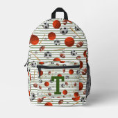 Schattige monogram sport thema bedrukte rugzak (Voorkant)