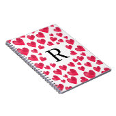 Schattige Monogram Valentijnsdag Harten Notitieboek (Rechterzijde)