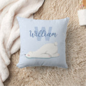 Schattige Monogram Winter Polar Beer Nursery Decor Kussen (Deken)