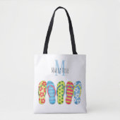 Schattige Monogram Zomer Gepersonaliseerd Tote Bag (Voorkant)