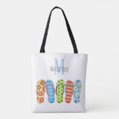 Schattige Monogram Zomer Gepersonaliseerd Tote Bag (Achterkant)