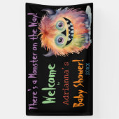 Schattige Monster Baby shower Spandoek (Verticaal)