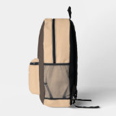 Schattige monster chocolade bruin monogram minimal bedrukte rugzak (Rechts)