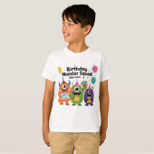 Schattige Monster Cool Kinderen Verjaardag T-shirt (Voorkant volledig)