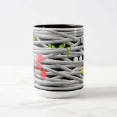 Schattige Monster Eyes Mummy Halloween Tweekleurige Koffiemok (Center)