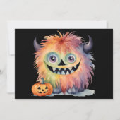Schattige Monster Halloween feest Kaart (Achterkant)