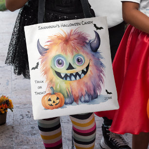 Schattige Monster Halloween Snoep Tote Bag