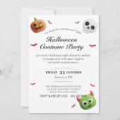 Schattige Monster & Halloween Uitnodiging (Achterkant)