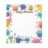 Schattige Monster Happy Halloween Notitieblok (Voorkant)
