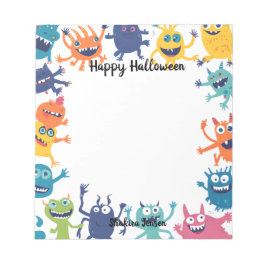 Schattige Monster Happy Halloween Notitieblok