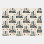 Schattige Monster herfst kleuren grillig Halloween Inpakpapier Vel (Voorkant 3)