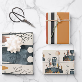 Schattige Monster herfst kleuren grillig Halloween Inpakpapier Vel