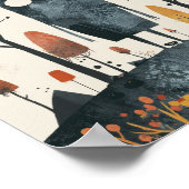 Schattige Monster in Spooky Halloween Scenery Nurs Poster (Hoek)