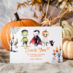 Schattige Monster Kostuum feest Halloween bedankt<br><div class="desc">Schattige Monster Kostuumfeest Halloween bedankkaart. Overeenkomende objecten beschikbaar.</div>