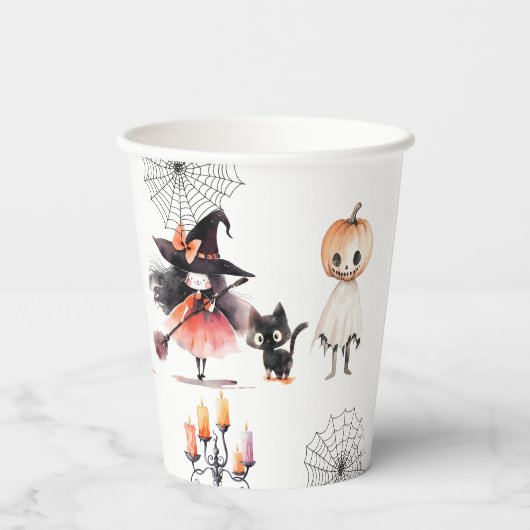 Schattige Monster Kostuumfeest Halloween Papieren Bekers (Achterkant)