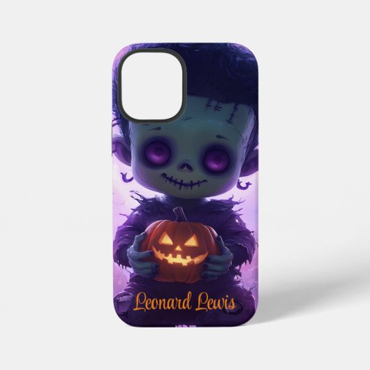 Schattige monster met Jack O Lantern Halloween iPhone Hoesje (Achterkant)