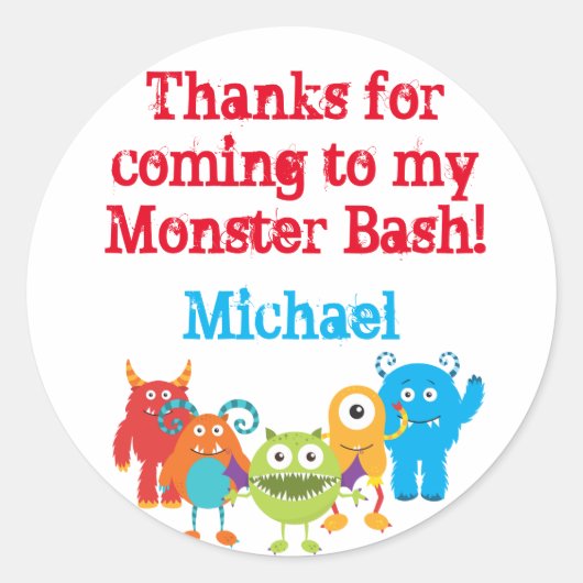 Schattige Monster Party Favor Stickers (Voorkant)