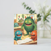Schattige Monster School Briefkaart (Staand voorkant)