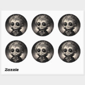 Schattige Monster Spooky Horror Antiek illustratie Ronde Sticker (Vel)
