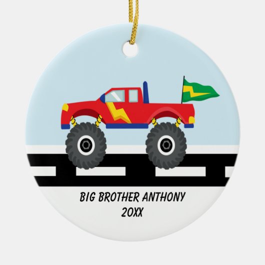 Schattige Monster Truck Big Brother Ornament (Voorkant)