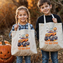 Schattige Monster Truck Modern Boo Crew Halloween