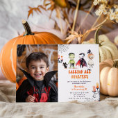 Schattige Monsters Kostuum Feest Jongen Verjaardag Kaart